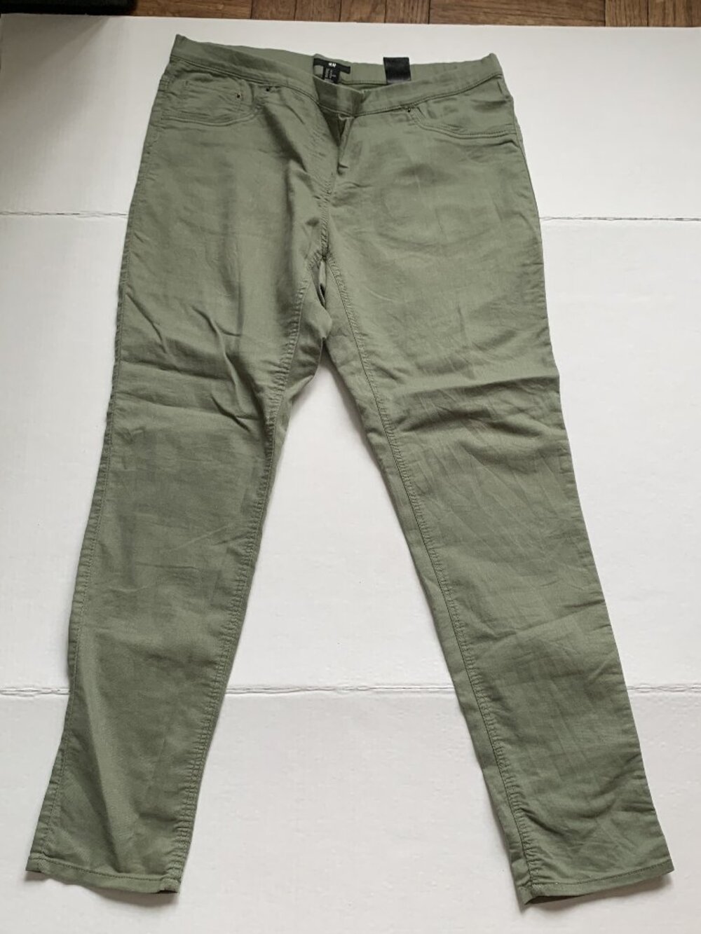H&M GREEN PANTS COTTON POLYESTER BLEND SIZE 14